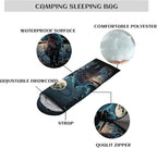 Sleeping Bags for Adults Youth Kids,3D Printing Camping Sleeping Bag for Girls Boys Lightweight Waterproof Cold/Warm Weather Sleeping Bag for 3 Seasons