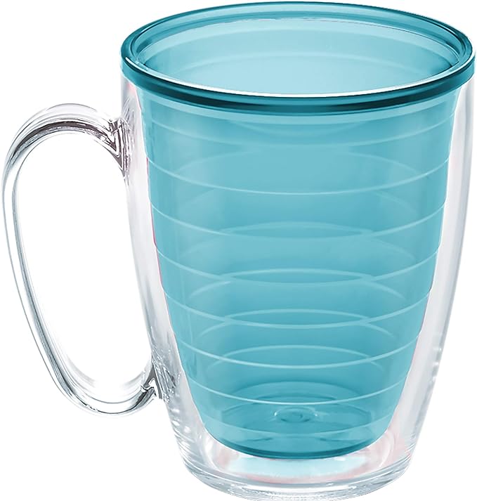 Tervis Clear & Colorful Tabletop - Bright Colors Mug Collection Made in USA Double Walled Insulated Tumbler Travel Cup Keeps Drinks Cold & Hot, 16oz Mug - 4pk, Assorted