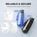 SurviMate Purified Water Bottle for Camping, Hiking, Backpacking and Travel, BPA Free with 5-Stage Intergrated Filter Straw