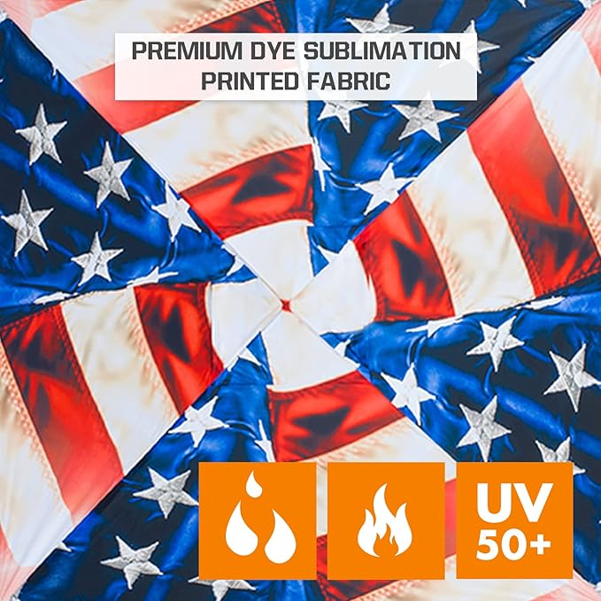 EAGLE PEAK 10x10 Slant Leg Pop-up Canopy Tent Easy One Person Setup Instant Outdoor Beach Canopy Folding Portable Sports Shelter 10x10 Base 8x8 Top (Stars and Stripes)