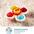 LiKee Strong Suction Cup Fidget Rotating Sensory Bath Toys for Baby Christmas Stocking Stuffers, Airplane Car Travel Table & Window Toys for Toddler Boys and Girls, 10+ Months
