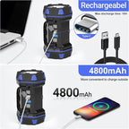 Led Camping Lantern Rechargeable, Camping Flashlight 1500LM, 8 Light Modes, Camping Lights 4800 Capacity, Portable Bright Flash Light for Emergencies, Power Outages, Hurricane, (Blue 2Pack)