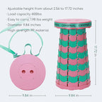 Upgraded 2 Pack Portable Collapsible Stool,Folding Camp Stool for Adults,Lightweight Sturdy 400lbs Load Capacity Retractable for Fishing Hiking Camping Gardening Hunting BBQ (Pink Green)