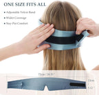 100% Mulberry Silk Sleep Mask, Large Size Travel Eye Masks for Side Sleepers, Adjustable Sleeping Mask for Women and Men, 100% Blackout Eye Mask for Sleeping Light Blue