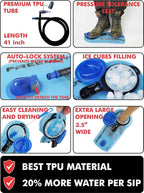 Hydration Pack with 2L or 3L Water Bladder & Cooler Bag > Keeps Drink Cool & Protects Bladders > Camelback Reservoir for Hydration Backpack, Tasteless & BPA Free, Quick Release Tube & Shutoff Valve