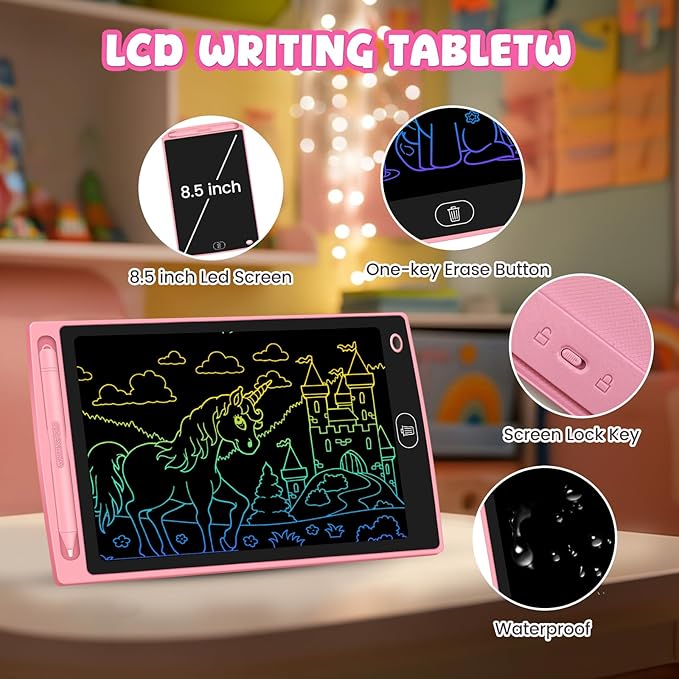 12 Pack LCD Writing Tablet for Kids - Erasable and Reusable Toddler Doodle Board in 8.5 inch, Ideal Drawing Pad for Learning Toy for Ages 3-8, Gift for Girls Boys