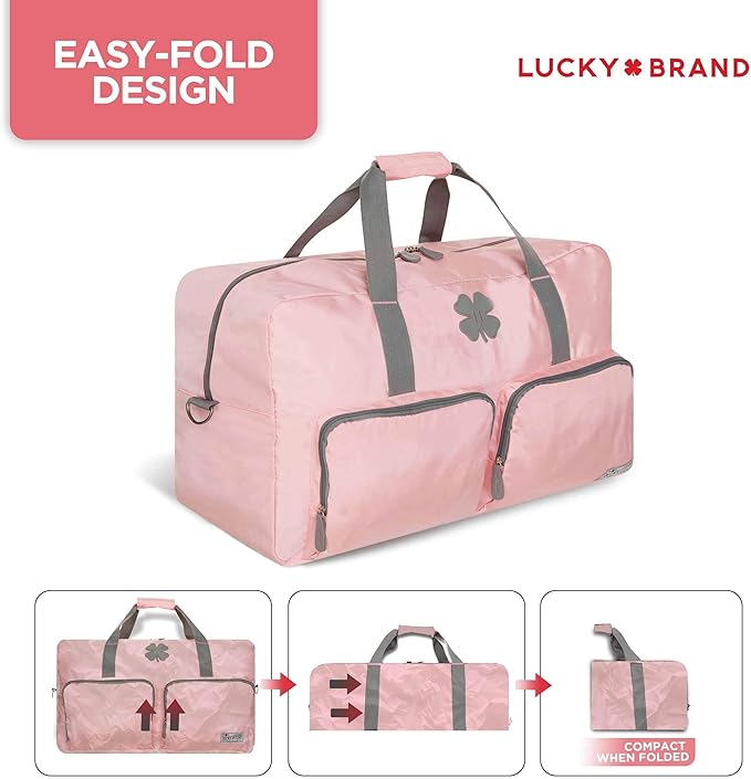 Lucky Travel Duffel Bags 115L, Gym Bag, Travel Bag & Large Duffle Bag for Men, Foldable Overnight Weekender Bags for Women & Men with Adjustable Shoulder Strap, Bridal Rose