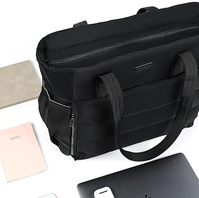 NISHEL Travel Puffy Tote Bag For Women, Ultra-Lightweight Large Tote Purse For Office Day And a Short Weekend Getaway