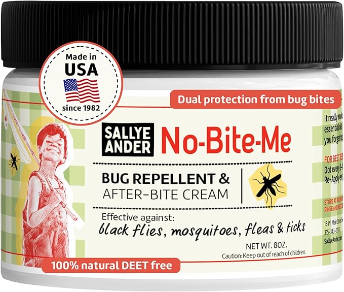 SALLYEANDER No Bite Me All-Natural Bug & Insect Repellent - Anti Itch Cream - 8 oz - Safe for Kids and Infants - Repels Mosquitoes, Black Flies, Fleas, and Ticks