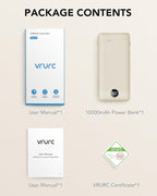 Portable Charger Built-in Cables and AC Wall Plug, USB C Power Bank 10000mAh, Travel Battery Portable Phone Charger Compact Lightweight External Battery Pack for Smart Phones, Tablets etc-Light Coffee