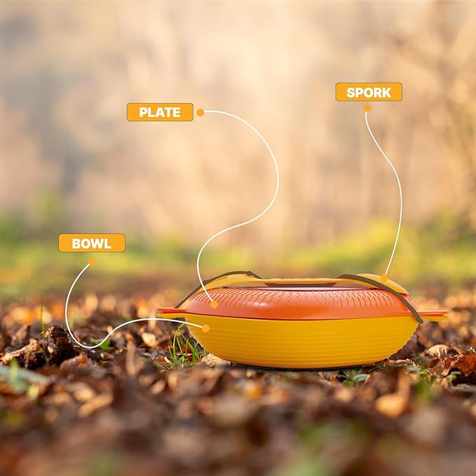 UCO 6-Piece Camping Mess Kit with Bowl, Plate, Camp Cup, and Switch Spork Utensil Set