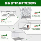 Eurmax USA NOMATTER ONE-Person Open&Close 10x10ft Pop Up Canopy Tent,Portable Shelter Canopy for Outdoor Events with 1 Removable Sidewall,Instant Canopies,Temporary Sunshade,Bonus 4 Sand Bags(White)