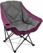 Folding Camping Chair,Oversized Portable Camping Chair with Cup Holder,Heavy Duty Padded Lawn Chair for Camping, Tailgates, Beach, and Sports