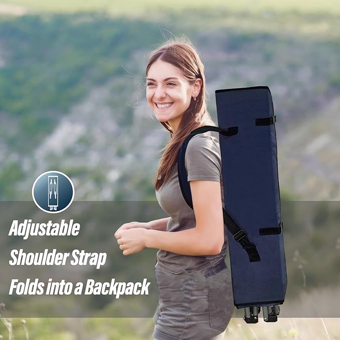 BDL Camping Chair with Canopy Shade Portable Folding Beach Chairs with Cooler, Mesh Backrest, Cup Holder, and Pocket for Camping, Fishing, Beach, and Sports,Blue