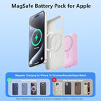 Magnetic Portable Charger for iPhone, 10800mAh 4-in-1 Wireless Power Bank with iWatch Charger, 25W PD Fast Charging Battery Pack for Magsafe, iPhone 16/15/14/13/12 Series, Apple Watch (Pink)