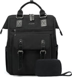 LOVEVOOK Laptop Backpack for Women Work Travel Commuter Backpack Business Computer Bag Doctor Nurse Bags College Backpack Purse, 17 Inch, Black-black