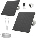 FlexSolar 2 Pack 6W Solar Panel for Security Camera Outdoor, 5V USB Solar Charger Compatible with Rechargeable Battery Powered Cam, Camera with IP67 Waterproof, 9.8ft Cable, 360° Adjustable Bracket
