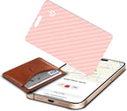 Wallet Tracker Card, Slim Rechargeable Bluetooth Item Locator, Smart Finder Compatible with Apple Find My for Wallet, Luggage, Passport, IP68 Waterproof (iOS Only) (Carbon Fiber Pink)