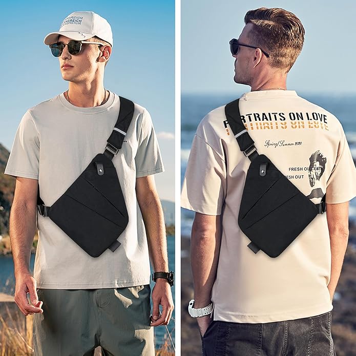 Anti Theft Crossbody Travel Bag for Women Men,Multi-pocket Crossbody Bag,Slim Sling Bag with Adjustable Strap