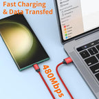 JXMOX USB C Cable,USB A to Type C 3A Fast Charging (10ft 2-Pack) Long Charger Cord Compatible with iPhone 15 16 Pro Max Plus,Samsung Galaxy S20 S10 S9,Note 9,A11 A20 A50 A51 A60 A71,Moto Z2 Z3 (Red)