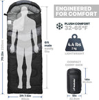 MalloMe Sleeping Bags for Adults Cold Weather & Warm - Backpacking Camping Sleeping Bag for Kids 10-12, Girls, Boys - Lightweight Compact Camping Essentials Gear Accessories Hiking Sleep Must Haves