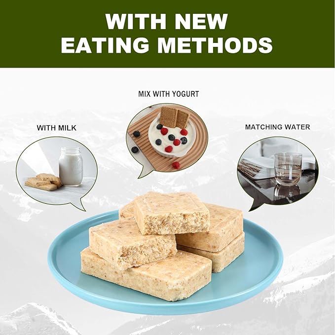 Emergency Food Ration Bars - Waterproof Metal Storage Box Packing, Metal Ammo Can, Long Shelf Life Emergency Food Supplies, 9 Days Food Rations Supply for Outdoor Camping Hiking Snowstorm,12 Count