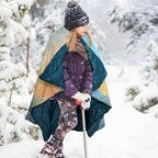 zzlamb Camping Blanket, Outdoor Lightweight Travel Blanket Puffy Portable Down Alternative, Windproof Warm Cloak with Snaps, Cozy Quilt Backpacking Picnic RV Plane Car Hammock Beach Climbing