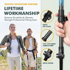 KINGGEAR TPC 100% Carbon Fiber Hiking Poles, Telescopic Retractable Nordic Trekking Poles, Ultra Lightweight Nordic Walking Stick, Metal Flip Locks, Cork and Extended EVA Handle