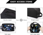 BAGSMART Toiletry Bag for Men, Travel Toiletry Organizer Dopp Kit Water-resistant Shaving Bag for Toiletries Accessories, Door Room Essentials,Black-large