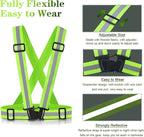 Reflective Vest Running Gear, 2Pack High Visible Safety VES for Cycling Jogging Running Walking, Adjustable for Men Women Kids