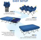 KAMPKEEPER Camping Cot,Camping Cots for Adults,Folding Camping Cot with Inflatable Air Mattress and Carry Bag,for Outdoor Travel Camp Beach Vacation (not Included The Airpump)