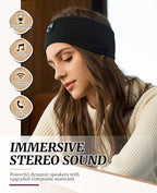 Perytong Sleep Headphones Wireless, Bluetooth Sports Headband Headphones with Ultra-Thin HD Stereo Speakers Perfect for Sleeping,Workout,Jogging,Yoga,Insomnia, Air Travel, Meditation (DeepBlack)