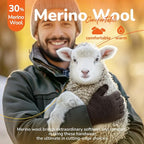 Merino Wool Gloves for Men Women, Touch Screen Warm Glove Liners Thermal Soft Knit Lining for Winter Running Hiking