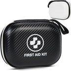 Small First Aid Kit - 185 Pieces Waterproof Emergency Kit for Home, Car, Travel, Camping, Hiking & Outdoor - Portable Hard Case Survival Kit with Premium Supplies(Black/White)