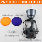Super Bright LED Rechargeable Headlamp, 6 Adjustable Light Modes Waterproof Headlight, Constant Current Function, Lightweight Design with Yellow & Blue Lenses, Perfect for Camping, Hiking,Running