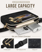 Capolo Fanny Packs for Women Fashion Waist Packs Bag with Adjustable Strap and 4 Zipper Pockets Waterproof Everywhere Crossbody Belt Bag for Workout Running Travelling(Black Camo, Large)