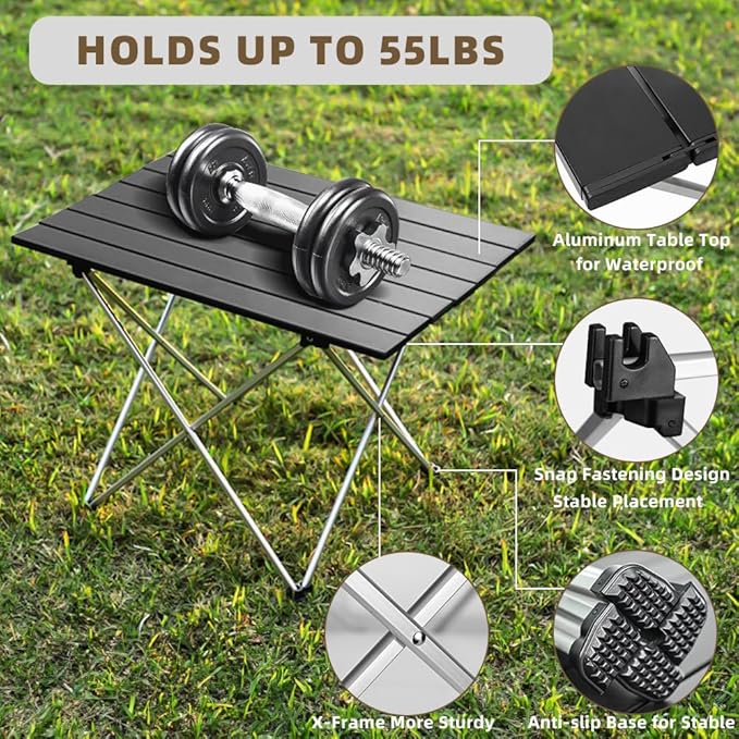 Folding Camping Chair Set of 3,Lightweight Camp Chairs with Table,Large Lawn Chair Portable for Adults Hiking,Fishing,Beach,Picnic,Patio,Travel,Carry Bag(L)