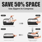 6 Set Compression Packing Cubes for Travel, Lightweight and Space-Saving Luggage Organizer Bags, Sturdy Travel Essentials for Suitcase, Black