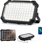 300W LED Solar Work Light Rechargeable, 8000LM LED Solar Camping Lantern, Portable Camping Lights, 4 Light Modes, IP67 Waterproof Tent Lights for Power Outages, Emergency, Hiking, Car Repair