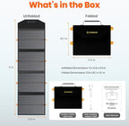 [Upgraded] FlexSolar 120W Foldable Solar Panels Chargers 20v-28v DC Output IP67 Waterproof Power Outage Emergency Portable Panels Camping Home RV for Solar Power Station Generators Battery Packs