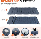 ATORPOK Camping Cot for Adults with Cushion Comfortable, Portable Folding Bed for Sleeping Supports 450 lbs (Blue)