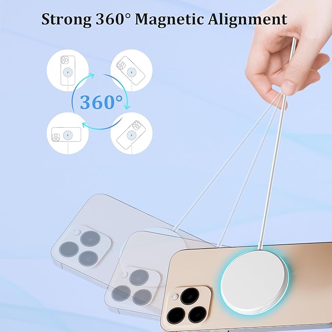 10FT Magnetic Wireless iPhone Charger 2Pack for Apple Magsafe Charger, Fast Mag Safe Charging iPhone Wireless Charger, Long Pad for iPhone 17 Pro Max/Air/17 Pro/16e/16 Pro/15/14/13/12/AirPods4/3/Pro3