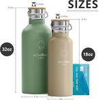 Stainless Steel Water Bottle with Straw, Infuser & 3 Lids: 18/32 OZ Leak-Proof Vacuum Insulated ACTIVE FLASK Drinking Bottles Hot Cold: Double Walled Outdoor Drink Thermo Mug Tea Coffee Sport Gym Bike