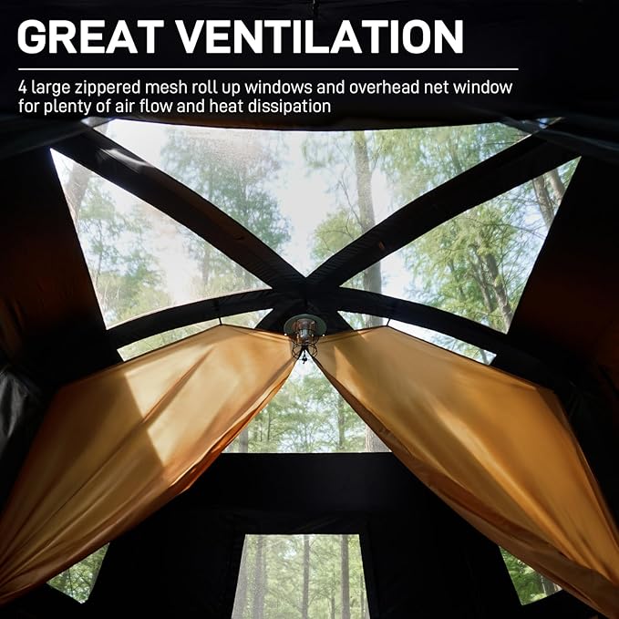 EVER ADVANCED 10 Person Camping Blackout Tent, Multi Room Tent for Family, Large Tents with Rainfly and Carry Bag, 2 Doors, Water-Resistant, 14ft x 10ft x 84in