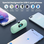 Mini Portable Charger 5000mAh Power Bank,15W PD USB C Cell Phone Portable Power, LCD Display Battery Pack Compatible With iPhone 15/15 Plus/15 Pro/15 Pro Max/Android/Samsung/Moto/LG (Type-C Only)