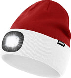 ATNKE LED Lighted Beanie Hat,USB Rechargeable 4 LED Running Headlamp Bright Cap with The Light Gifts for Men and Women