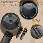 GiPP Ceramic Non Stick Frying Pans Set Removable Handle, Dishwasher & Oven Safe Nonstick Skillets with Detachable Handle, Healthy Cooking Compatible with All Stovetops, PFOA Free, RV Cookware set