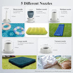 LIBERRWAY Electric Air Pump for Inflatables - Rechargeable Tiny Pump - Cordless Portable Air Pump with Camping Lantern, Quick-Fill Air Mattress Pump for Camping, Pool Floats