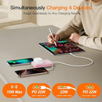 2025 Latest Portable Charger, 16800mAh Magnetic 15W Wireless Power Bank with 2 Built in Cables, LED Display Battery Pack Travel Essentials for iPhone 17/16/15/14/13/12/Pro/Mini/Pro Max