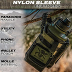 Iron Infidel Battle Bottle - Half Gallon Insulated Water Bottle with Paracord Handle, Large 64 oz Stainless Steel Water Jug with Rugged, Removable Sleeve for Keys, Wallet & Phone (Widowmaker 2L)